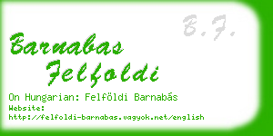 barnabas felfoldi business card
