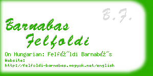 barnabas felfoldi business card